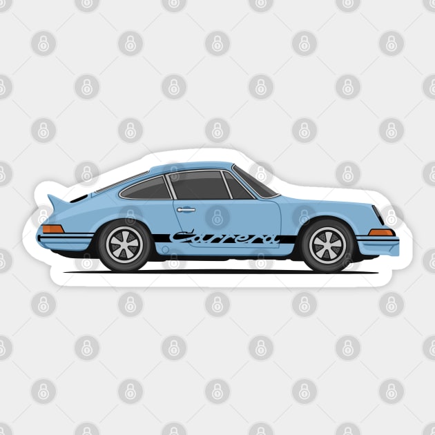 supercar 911 carrera rs turbo 1972 side light blue Sticker by creative.z